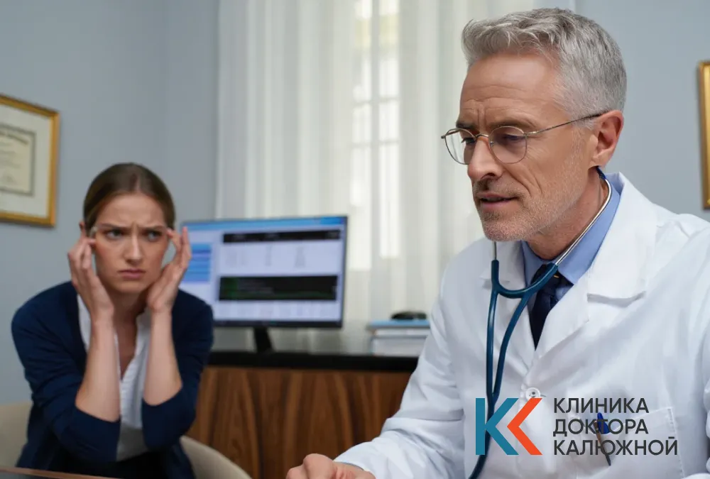 Врач и пациент в кабинете клиники